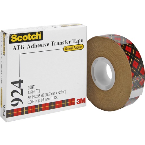 Scotch General-Purpose Adhesive Transfer Tape - 36 yd Length x 0.75" Width x 2 mil Thickness - Clear - 2 mil - Acrylic Backing - For Wood, Mounting - 1 / Roll