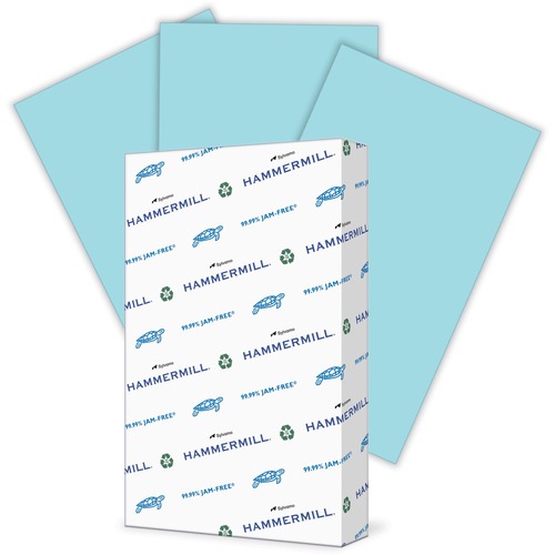 Hammermill Colors Recycled Copy Paper - Legal - 8 1/2" x 14" - 20 lb Basis Weight - Blue - 500 / Ream - FSC - Jam-free