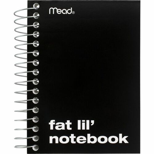 Mead Fat Lil' Notebook - 200 Sheets - Wire Bound - 4" x 5 1/2" Sheet Size - White Paper - Assorted Cardboard Cover - Perforated - 1 Each