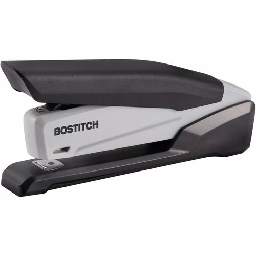 Bostitch EcoStapler Spring-Powered Antimicrobial Desktop Stapler - 20 of 30lb Paper Sheets Capacity - 210 Staple Capacity - Full Strip - 1/4" Staple Size - 1 Each - Gray, Black