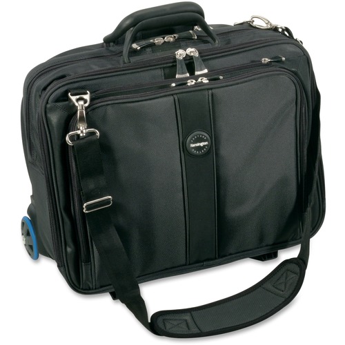 Kensington Contour Carrying Case (Roller) for 17" Notebook - Gray - Abrasion Resistant Interior, Puncture Resistant Interior, Tear Resistant Interior, Shock Absorbing, Slip Resistant Shoulder Strap - Ballistic Nylon, 1680 Denier Polyester - Handle, Should - Computer Cases - KMW62348