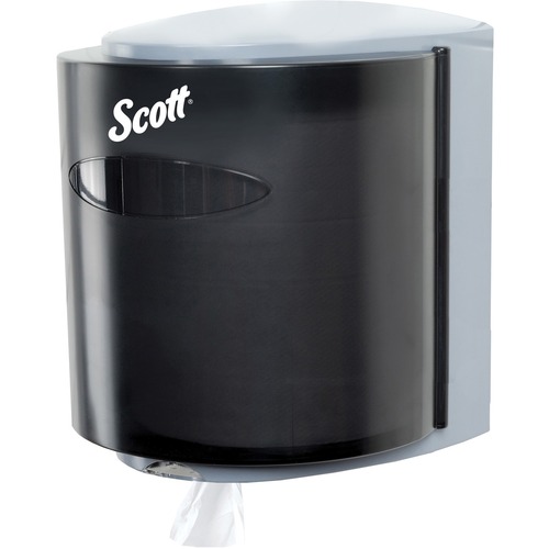 Scott Essential Center-Pull Towel Dispenser - Center Pull Dispenser - 1 x Roll - 11.9" Height x 10.3" Width x 9.3" Depth - Smoke Black - Lockable - 1 Each