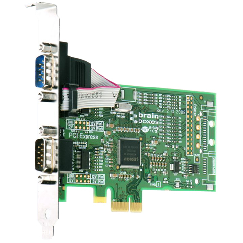 Brainboxes PX-257 2-Port PCI Express Serial Adapter - 2 x 9-pin DB-9 Male RS-232 Serial