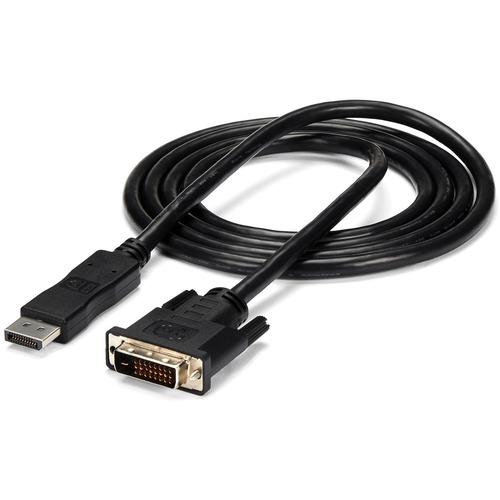 StarTech.com 6ft (1.8m) DisplayPort to DVI Cable, DisplayPort to DVI Adapter Cable, DP to DVI-D Converter, Replaced by DP2DVI2MM6 - 6ft Passive DisplayPort to DVI-D single-link cable | 1920x1200/1080p 60Hz; DP 1.2 HBR2; HDCP 1.3; EDID - DisplayPort to DVI