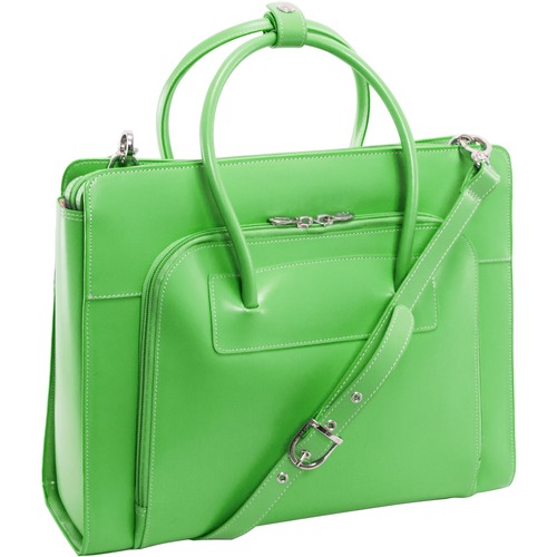 McKleinUSA 15.4" Leather Ladies' Laptop Briefcase w/ Removable Sleeve - 12.5" x 16.5" x 5" - Leather - Green