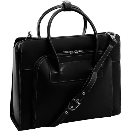 McKleinUSA 15.4" Leather Ladies' Laptop Briefcase w/ Removable Sleeve - Shoulder Strap, Hand Strap15.4" Screen Support - 12.5" x 16.5" x 5" - Leather - Black