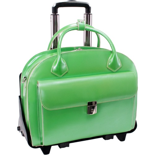 McKleinUSA 15.4" Leather Patented Detachable -Wheeled Ladies' Laptop Briefcase - 13.75" x 16.75" x 7" - Leather - Green