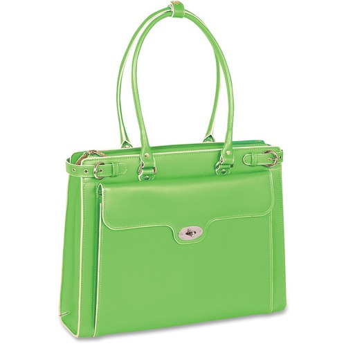 McKleinUSA 15.4" Leather Ladies' Laptop Briefcase w/ Removable Sleeve - 12.5" x 16.5" x 5" - Leather - Green