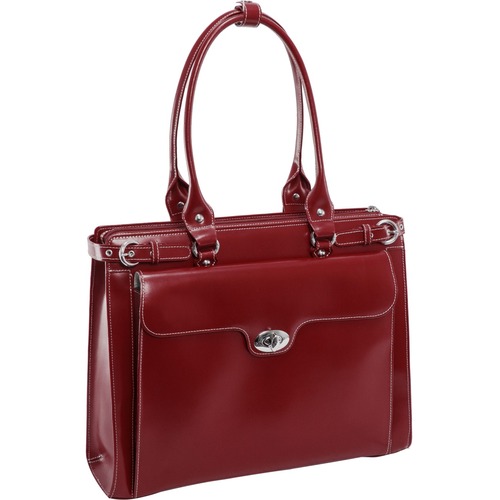 McKleinUSA 15.4" Leather Ladies' Laptop Briefcase w/ Removable Sleeve - Briefcase - Shoulder Strap15.4" Screen Support - 12.5" x 16" x 5" - Leather - Red