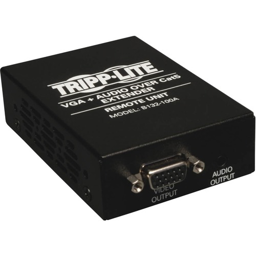 Tripp Lite VGA + Audio Over Cat5/Cat6 Remote Unit Video Extender / Splitter - 1 x 1 - VGA, XGA, SVGA, SXGA, UXGA, WUXGA - 500ft, 1000ft