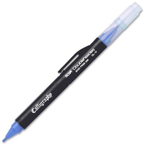 Itoya Doubleheader CL-10 Calligraphy Marker - 1.5 mm, 3 mm Pen Point Size - Chisel Pen Point Style - Blue - 1 Each