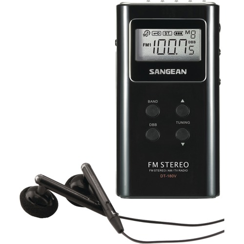 Sangean DT-180 Pocket Digital Radio Tuner - 10 x FM, 5 x AM, 5 x VHF Presets