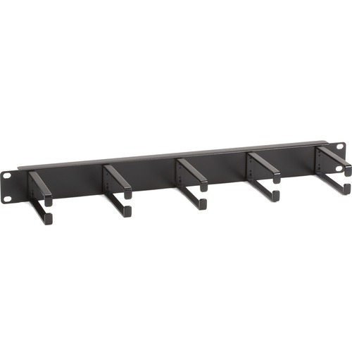 Black Box Horizontal IT Rackmount Cable Manager - 1U, 19" , Single-Sided, Black - Rack Cable Management Panel - Black - 1 Pack - 1U Rack Height - 19" Panel Width - TAA Compliant