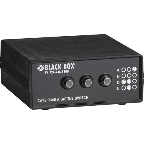Black Box 4-to-1 CAT6 10-GbE Manual Switch (ABCD) - 5 x Serial Port - Manual