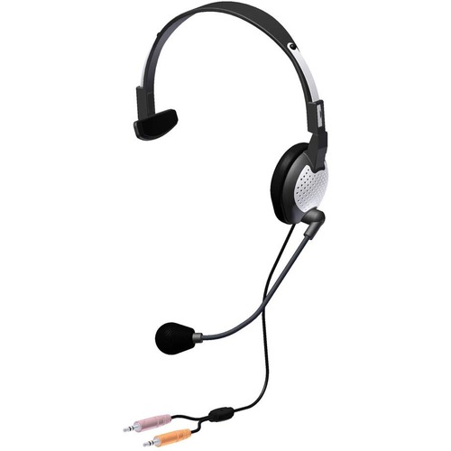 Andrea NC-181 Mono on-Ear Headset - Mono - Mini-phone (3.5mm) - Wired - 32 Ohm - 50 Hz - 20 kHz - Over-the-head - Monaural - Semi-open - 8 ft Cable