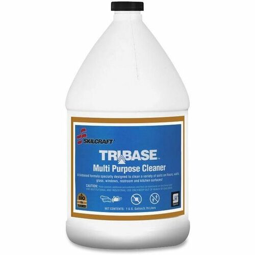 SKILCRAFT Translucent Spartan TriBase Multipurpose Cleaner - Liquid Solution - 1gal - Citrus Scent - Yellow