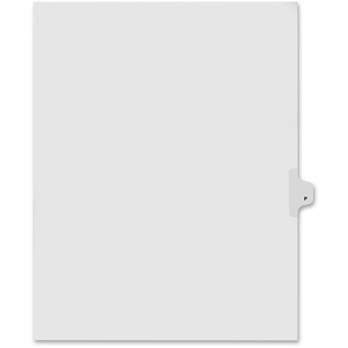 Kleer -Fax Exhibit Index Dividers " P " Tabs - 8.5" x11 Letter - White 25/Pk