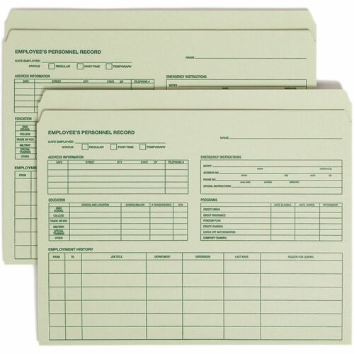 Smead Straight Tab Cut Letter Recycled Top Tab File Folder - 8 1/2" x 11" - Moss - 10% Recycled - 20 / Pack