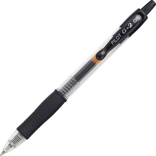 Pilot G2 Retractable XFine Gel Ink Rollerball Pens - Extra Fine Pen Point - 0.5 mm Pen Point Size - Refillable - Retractable - Black Gel-based Ink - 1 Dozen