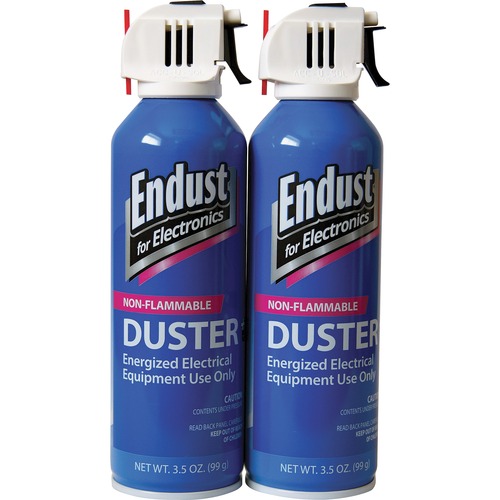 Endust 3.5 oz Air Duster with Bitterant - For Electronic Equipment - 3.50 fl oz - Non-flammable, Moisture-free - 2 / Pack