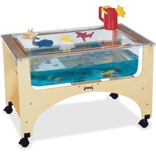 Jonti-Craft Rainbow Accents See-Thru Sensory Play Table - 24.5" Height x 37" Width x 23" Depth - Assembly Required - Baltic, Clear