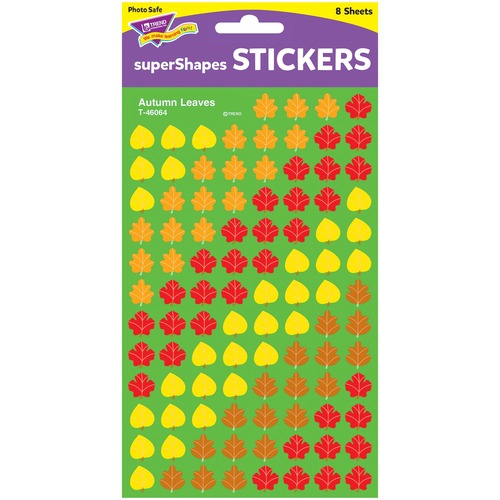 Trend Autumn Leaves SuperShapes Stickers - Fun Theme/Subject - Autumn Leaves - Acid-free, Non-toxic, Photo-safe - 800 / Pack