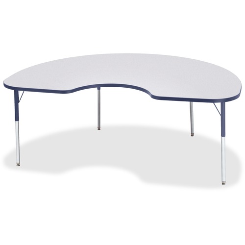 Jonti-Craft Berries Adult Height Prism Color Edge Kidney Table - Laminated Kidney-shaped, Navy Top - Four Leg Base - 4 Legs - Adjustable Height - 24" to 31" Adjustment - 72" Table Top Length x 48" Table Top Width x 1.13" Table Top Thickness - 31" Height -