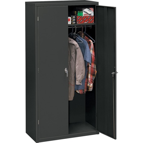 HON Brigade 5-Shelf Storage Cabinet - 36" Width x 18.1" Depth x 72" Height - 5 x Shelf(ves) - 2 x Door(s) - 250 lb Load Capacity - Lockable, Reinforced, Sturdy, Durable, Leveling Glide, Reinforced Door, Heavy Duty, Temperature Resistant - Charcoal - Steel