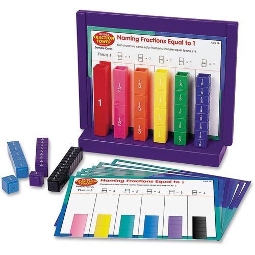 Rainbow Fraction Fraction Tower Activity Set - Theme/Subject: Learning - Skill Learning: Mathematics, Addition, Subtraction, Color Matching, Game - 6+ - 1 / Set - Fractions - LRN2075