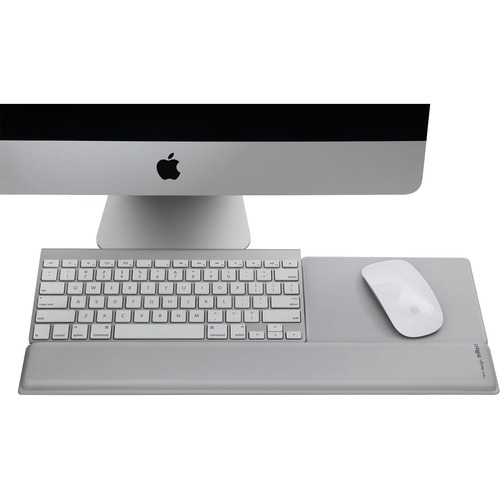 Rain Design mRest Wrist Rest & Mouse Pad - Silver - Gel-filled wrist rest with lycra material offers superior comfort
