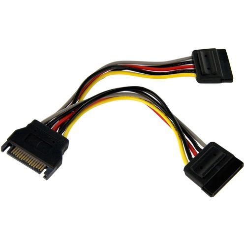StarTech.com 6in SATA Power Y Splitter Cable Adapter - Add an extra SATA power outlet to your Power Supply - sata power splitter - 6in sata power cable - 6in sata power y cable -6in sata power adapter cable