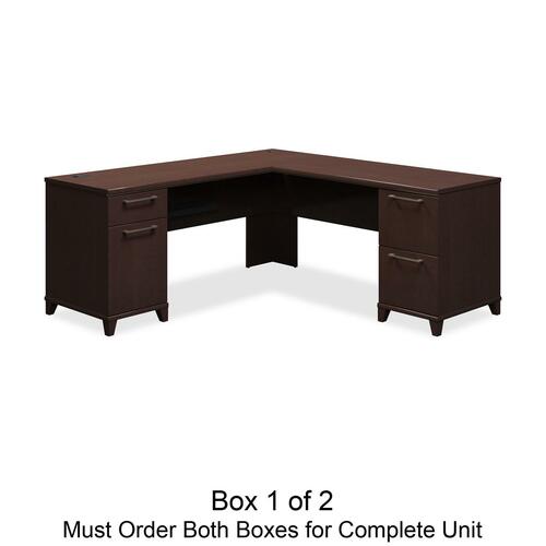 Bush Business Furniture Enterprise 72W x 72D L-Desk Box 1 of 2 - 4-Drawer - 70" x 70" x 1" x 30" - 4 Drawer(s) - Double Pedestal - Material: Engineered Wood - Finish: Laminate, Mocha, Mocha Cherry - Scratch Resistant, Stain Resistant, Cord Management, 4-p
