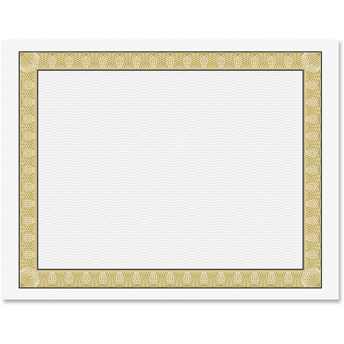 Geographics Natural Diplomat Certificate - 24 lb Basis Weight - 11" x 8.5" - Inkjet, Laser Compatible - Gold with White Border - Parchment Paper - 50 / Pack