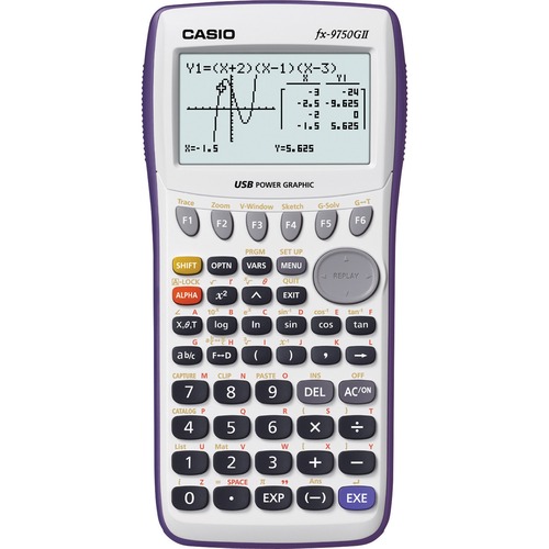 Casio FX-9750GII Graphing Calculator - 20 Functions - 8 Line(s) - 21 Digits - Battery Powered - 7.2" x 3.6" x 0.9" - 1 Each