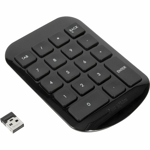 Targus Wireless Stow & Go Numeric Keypad - Wireless Connectivity - 33 ft (10058.40 mm) - USB Interface - Black, Gray - Keypads & Keypad Calculators - TRGAKP11US