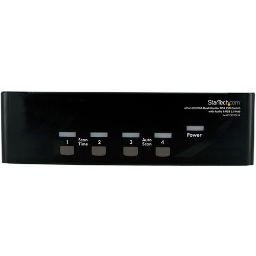 StarTech.com 4 Port DVI VGA Dual Monitor KVM Switch with Audio & USB Hub - Share a keyboard and mouse as well as 1 VGA and 1 DVI displays/monitors between 4 multimedia computers - Dual Monitor KVM - dual monitor kvm switch - usb kvm switch - 4 port kvm sw
