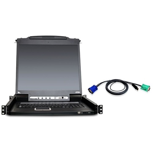 Aten CL5708MUKIT 17" Rackmount LCD with KVM Switch-TAA Compliant - 8 Computer(s) - 17"