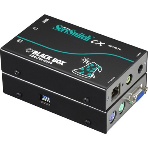 Black Box ServSwitch CX Remote Unit, PS/2 with Audio and Skew Compensation - 1 Remote User(s) - 1 x Network (RJ-45) - 2 x PS/2 Port - 1 x VGA
