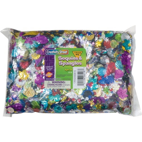 Creativity Street Sequins & Spangles 1 Pound Bag - Decoration, Craft, Classroom, Costume - 1 / Pack - Assorted