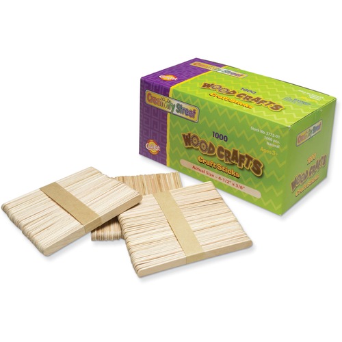 Creativity Street Regular Craft Sticks - Art Project, Craft Project - 5.50"Height x 0.38"Width x 4.50"Length - 1 / Box - Natural - Natural Wood