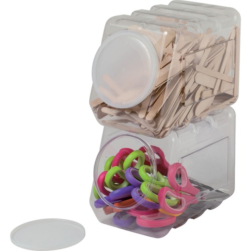 Dixon Interlocking Storage Container With Lid - External Dimensions: 5.5" Width x 9.5" Depth - Interlocking Closure - Plastic - Clear - 1 Each