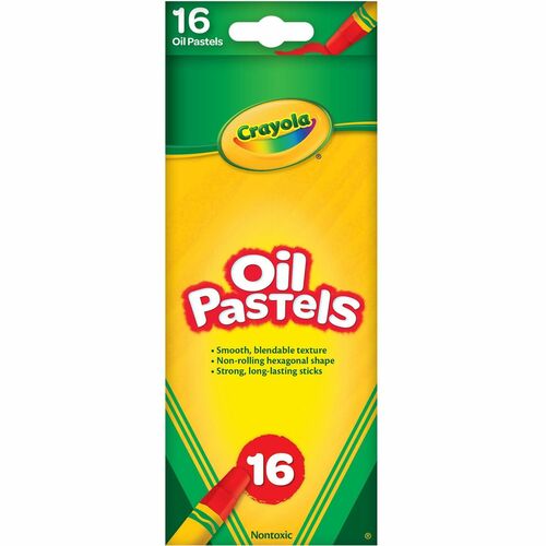 Crayola Opaque Colors Oil Pastels - Assorted, Red Orange, Red-violet, Violet, White, Yellow Green, Yellow-orange, Orange, Pink, Red, Green, ... - 16 / Set