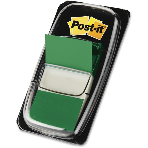 Post-it® Green Flag Value Pack - 600 x Green - 1" x 1.75" - Rectangle - Unruled - Green - Removable, Writable - 12 / Box