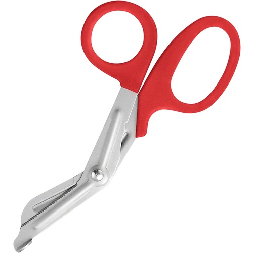 Westcott All Purpose 7" Utility Snip - 1.75" Cutting Length - 7" Overall Length - Left/Right - Stainless Steel Serrated Blade - Blunted Tip - Red, Stainless Steel - 1 Each