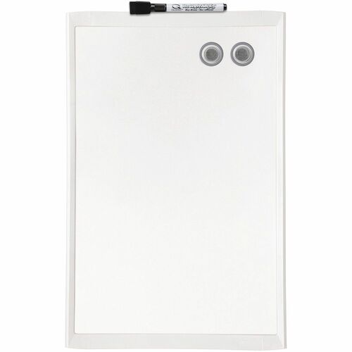 Quartet Decorative Dry-erase Whiteboard - 17" (1.4 ft) Width x 11" (0.9 ft) Height - White Stainless Steel Surface - Assorted Plastic Frame - Rectangle - Magnetic - Stain Resistant - 1 Each