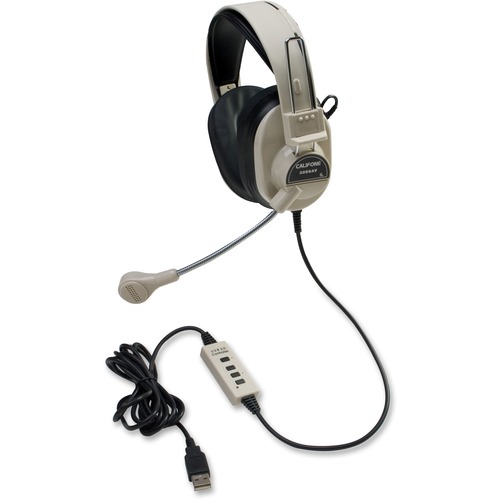 Califone 3066USB Deluxe Stereo Headset - Stereo - USB - Wired - 20 Hz to 20 kHz - Over-the-head - Binaural - Ear-cup - 7 ft Cable - Electret Microphone