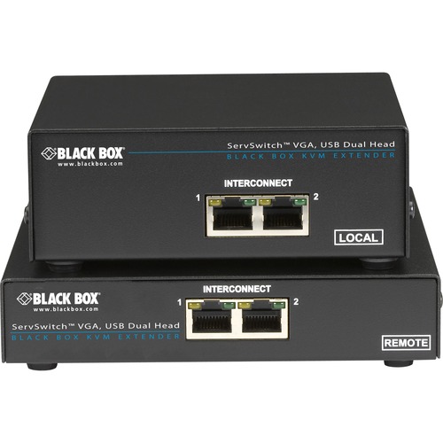 Black Box ServSwitch ACU6201A KVM Console/Extender - 1 Computer(s) - 1 Local User(s) - 1 Remote User(s) - 1000 ft Range - UXGA - 1600 x 1200 Maximum Video Resolution - 2 x Network (RJ-45) - 5 x USB - 6 x VGA - 9 V DC, 9 V DC Input Voltage - Rack-mountable