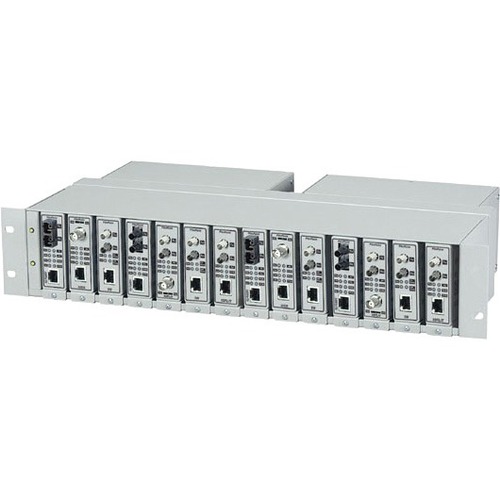 Black Box FlexPoint 14-Slot Media Converter Chassis - 1 x Number of Power Supplies Supported - Rack-mountable, Wall Mount, Standalone