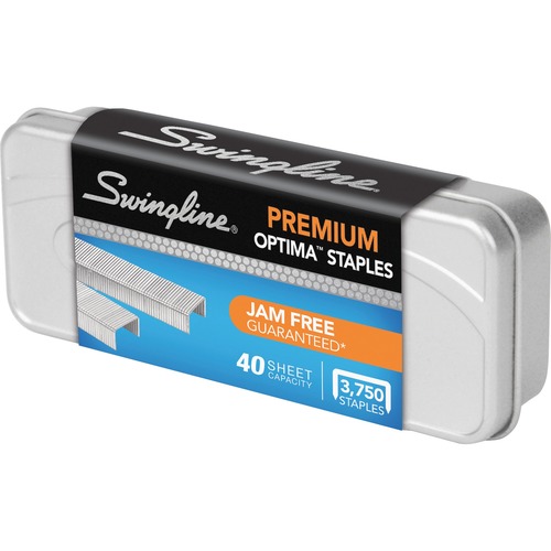 Swingline Optima Premium Staples - 210 Per Strip - Standard - 1/4" Leg - Holds 40 Sheet(s) - Silver - Metal - 0.3" Height x 0.5" Width - 3750 / Box