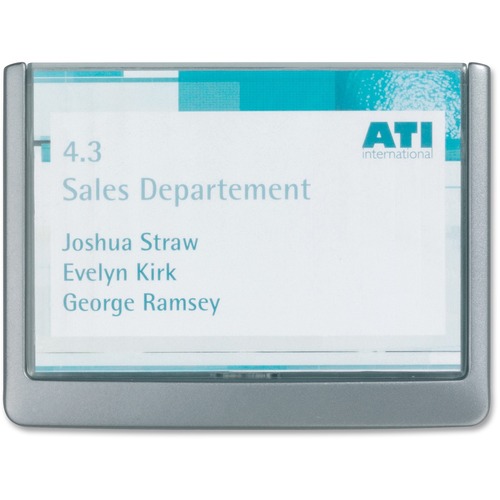 DURABLE® Wall-Mounted CLICK SIGN - 4-1/8" x 5-7/8" - Acrylic, Aluminum - Updateable - Graphite - 1 Pack